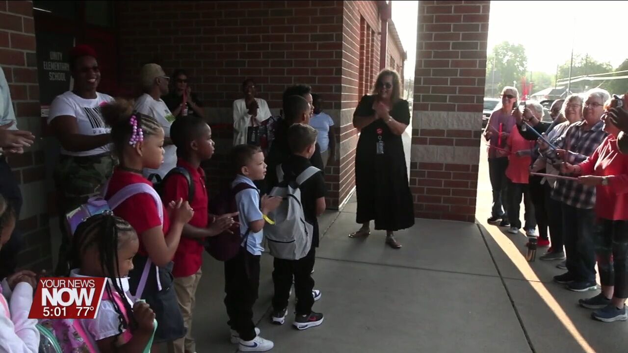 Lima mayor, first responders, and other community members show support to Unity students with Clap In